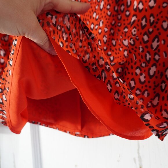 NWT Sanctuary Red Leopard Print Blouse - Picture 8 of 12